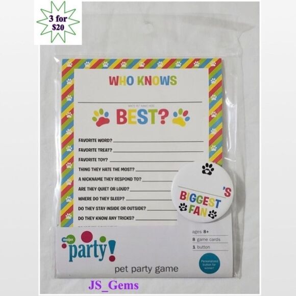 New Pet Party Game Cards - Picture 1 of 11